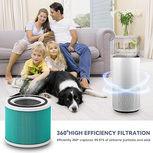 Miniatura 7 de Paquete de 2 filtros de repuesto Core 300 True HEPA para purificador de aire LEVOIT Core 300 y Core 300S VortexAir, repuesto de filtro HEPA