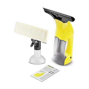 Karcher WV 1 Plus Window Vacuum | Cordless Battery Operated | Portable | Light weight | efficient for cleaning Windows, tiles, Glass surfaces | Comes with multiple accessories (Yellow/Black)