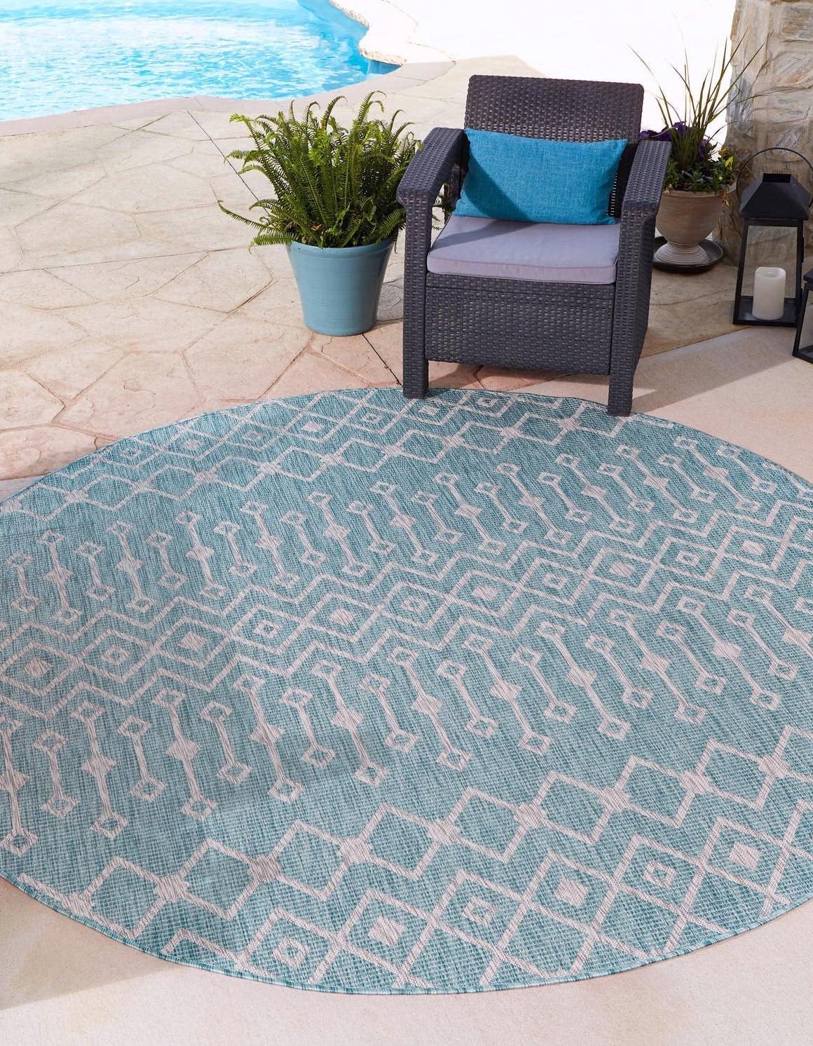 Unique Loom Outdoor Trellis Collection Area Rug Tribal