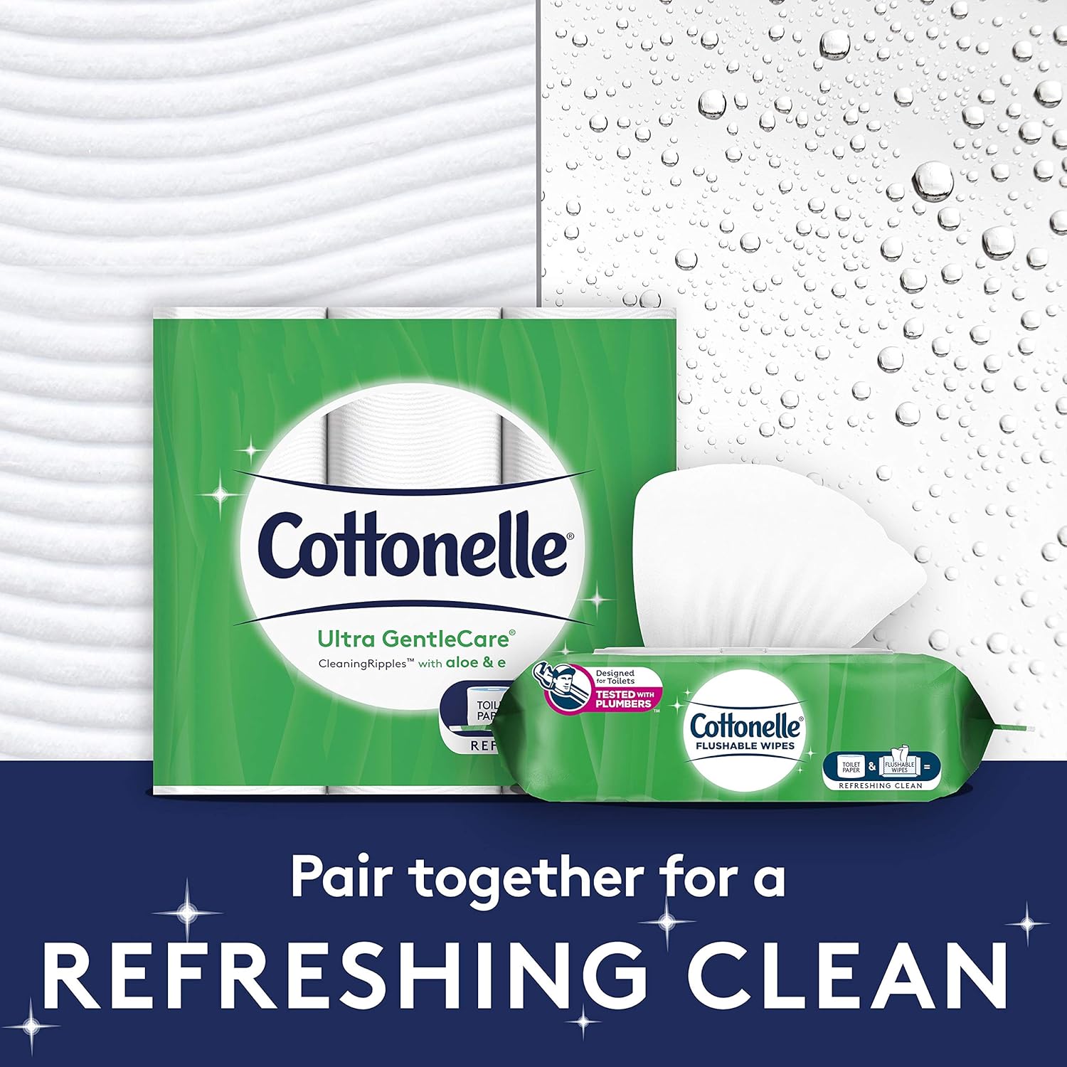 Cottonelle GentlePlus Flushable Wet Wipes with Aloe & Vitamin E - 6 Flip-Top Packs (252 Total Flushable Wipes) : Health & Household