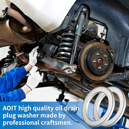 Miniatura 10 de 10 juntas de tapón de drenaje de aceite de aluminio, sellos de arandelas aplastantes para Honda Accord Civic CRV CR-V Acura Odyssey Pilot Fit