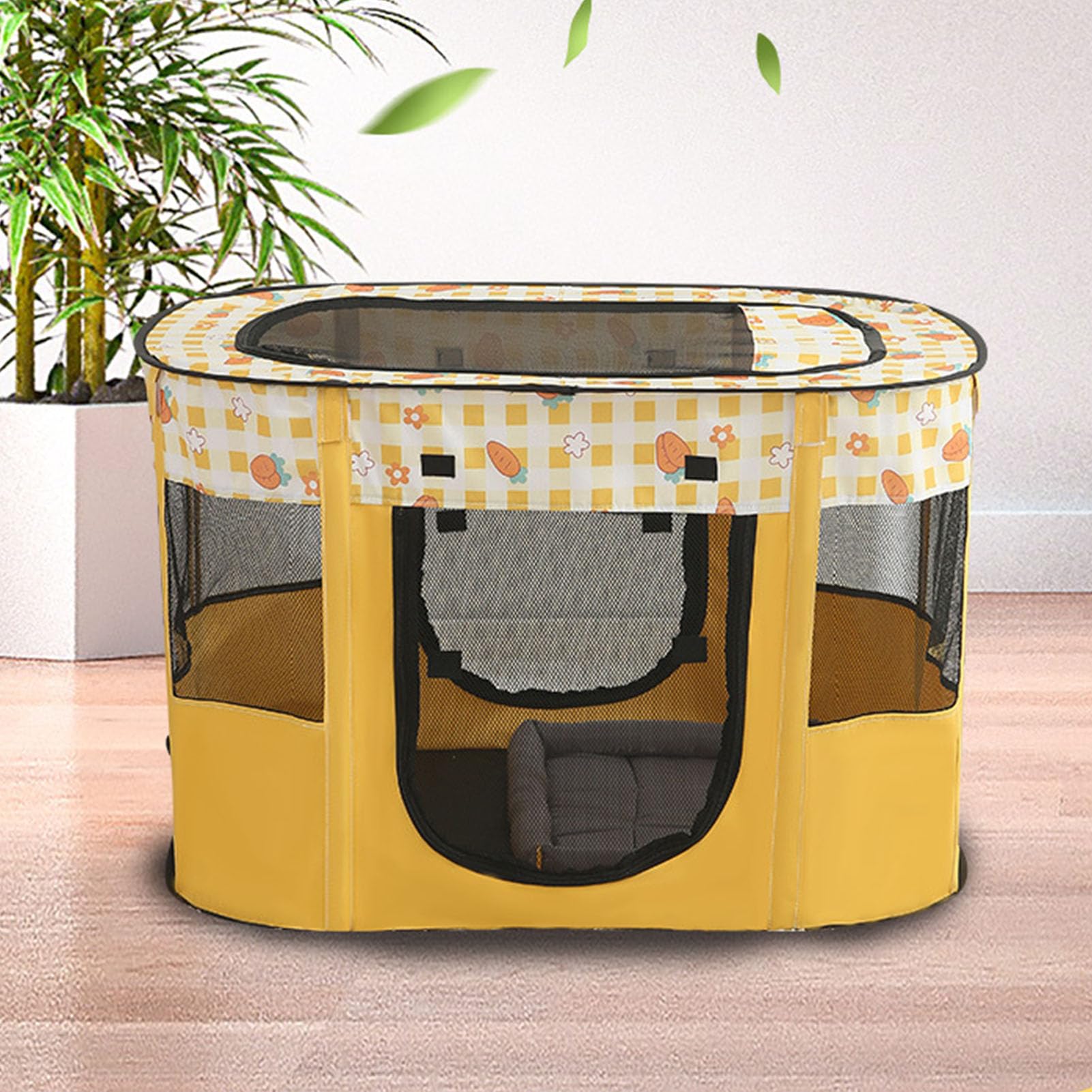 Koci Namiot-klatka Przenośny Składany Wodoodporny (XL90X70X60 YELLOW)