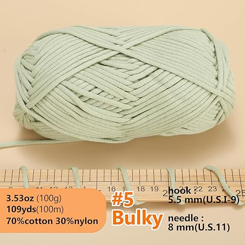 Miniatura 2 de 1 hilo para ganchillo, hilo suave para ganchillo, hilo de ganchillo para suéter, sombrero, calcetines, mantas de bebé (verde repollo sin gancho)