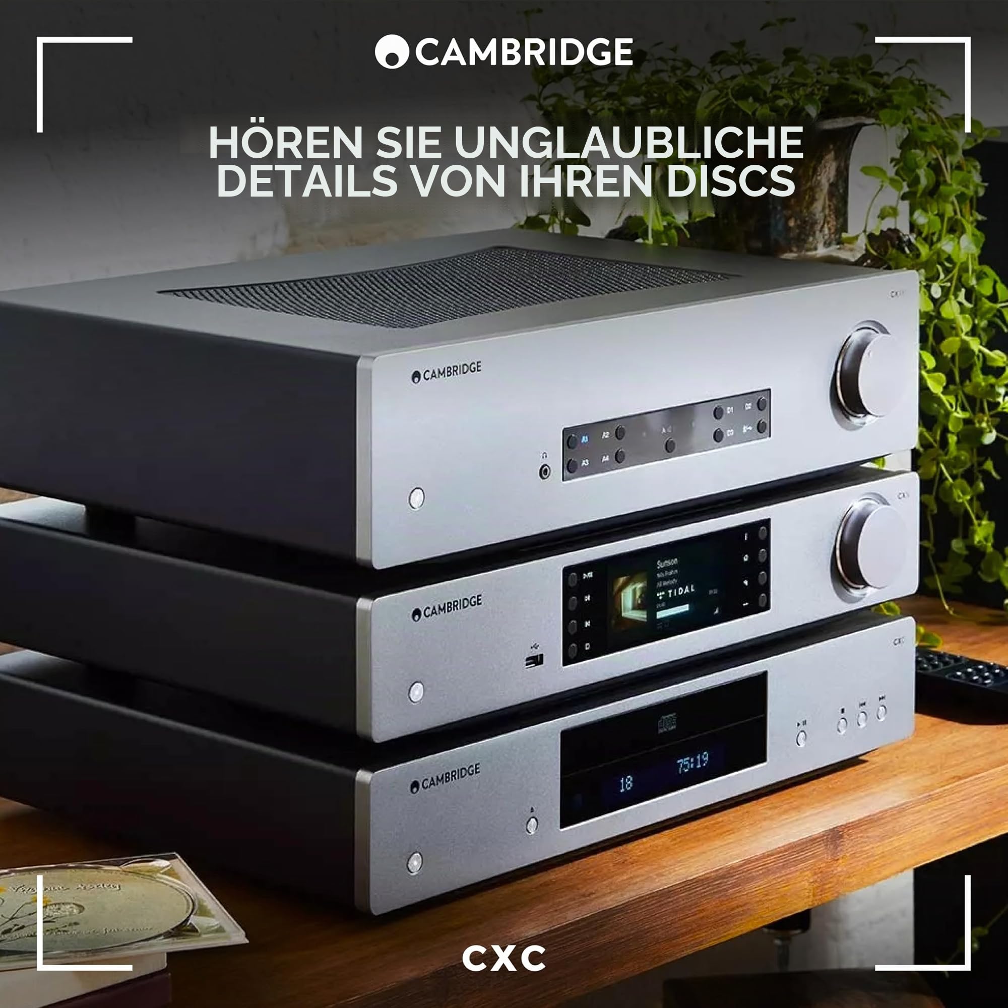 Cambridge Audio CXC - Separater CD-Transport für HiFi-Anlage mit lückenloser Wiedergabe und speziellem S3-Servo in einem akustisch gedämpften Metallgehäuse - Lunar Grey