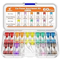 Vista 13 de Kit de fusibles Jorest de 280 piezas, surtido de 182 fusibles mini para coche + 98 fusibles planos estándar para auto, reemplazo para herramientas