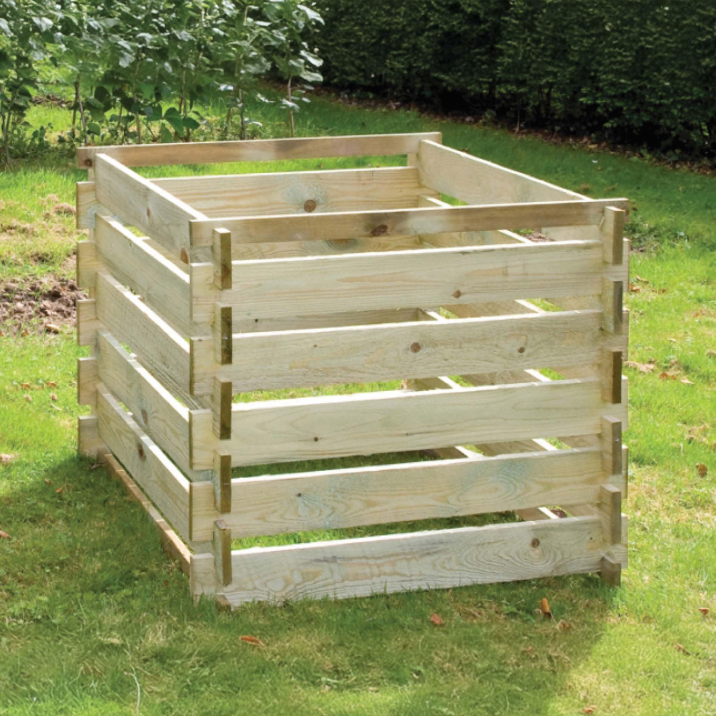 Primrose 605L Slatted Composter Wooden Pressure Treated Compost Bin 93cm x 93cm