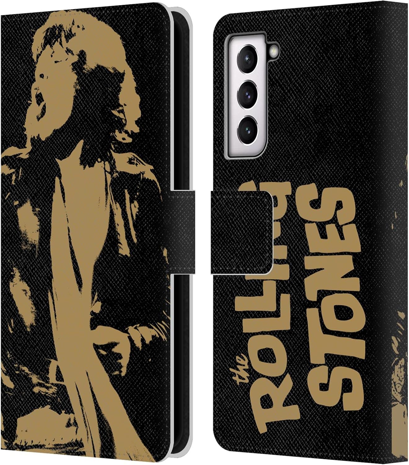 Head Case Designs Officially Licensed The Rolling Stones Grunge Mick Jagger Leather Wallet Case Compatible with Samsung Galaxy S21 5G