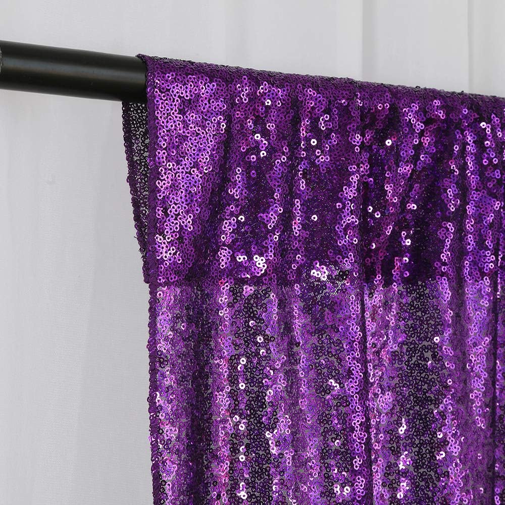 Onе-Dау Sаlе: Uр tо 80% оƒƒ Purple Sequin Backdrop Curtain 4 Packs 2ftx8ft Sparkly Glitter Wedding Party Photography Background Drapes for Birthday Prom Decoration