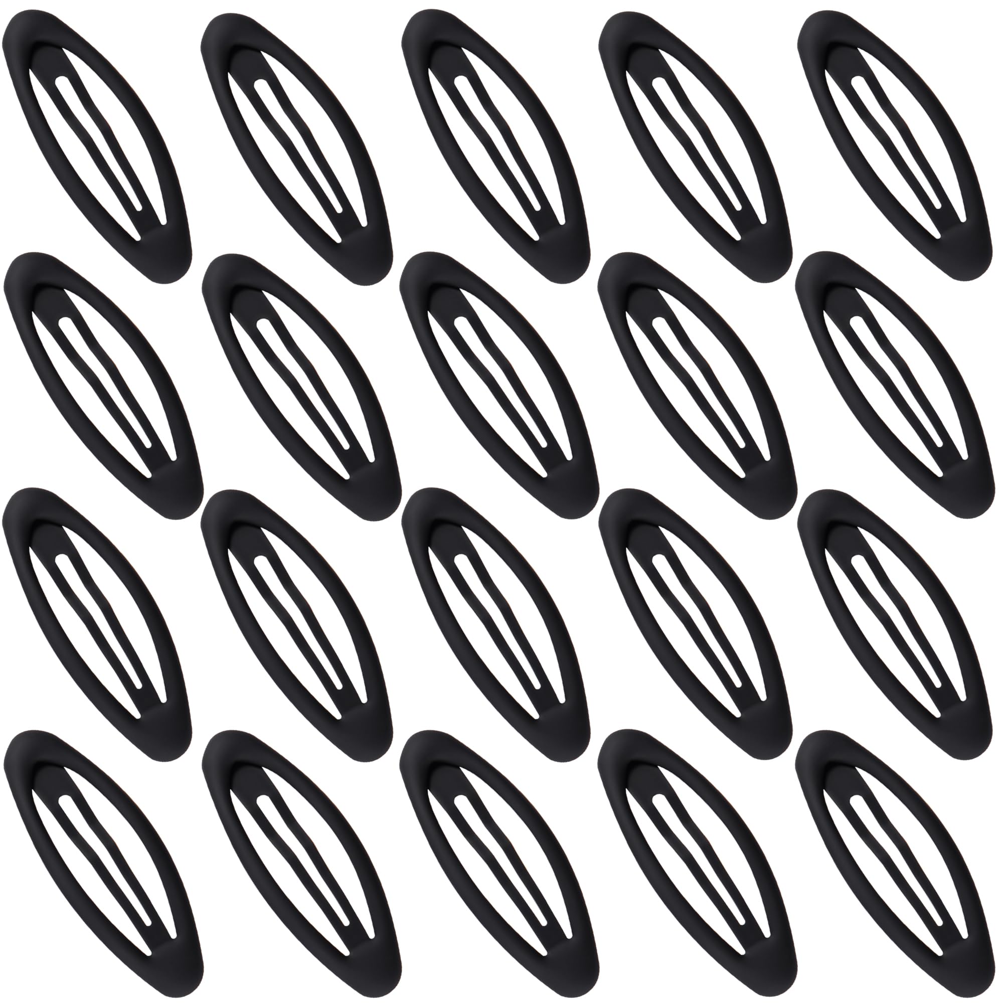 Cptots 20PCS Oval Metal Snap Clips for Women No Slip Small Barrettes for Thin Fine Hair,Matte Black