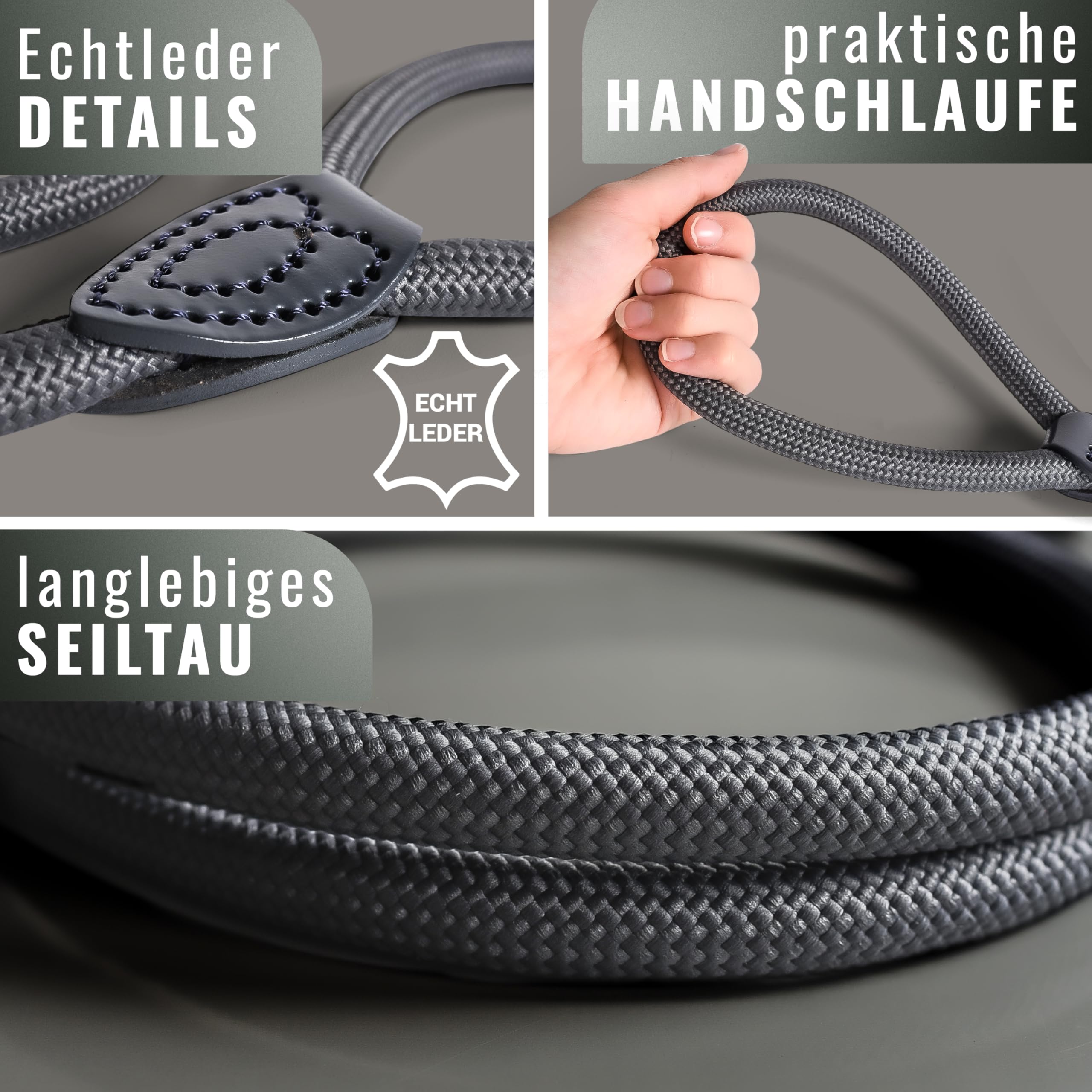 Slip Lead 150 cm for Large & Small Dogs, Collar with Integrated Lead, Slip Leash & Training Lead Dog - Image 3