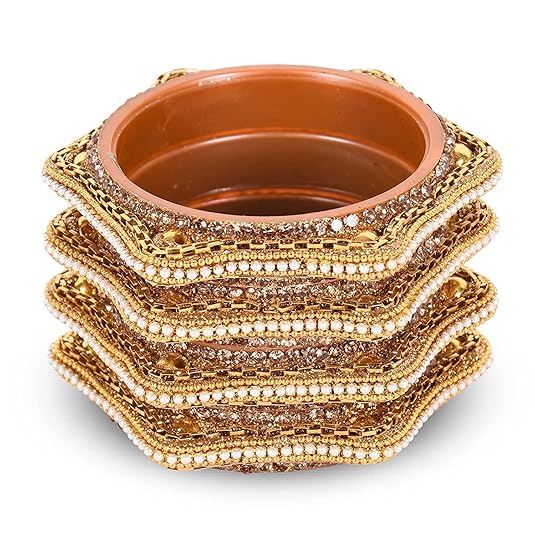 EMERY Plastic Traditional Glass Kada For Rajasthani Women Fashion Designer Chudi Designer Stone Kada Base Glittery Designing Embroidry Women Fashion Bangle I Wedding Bride Bangles I