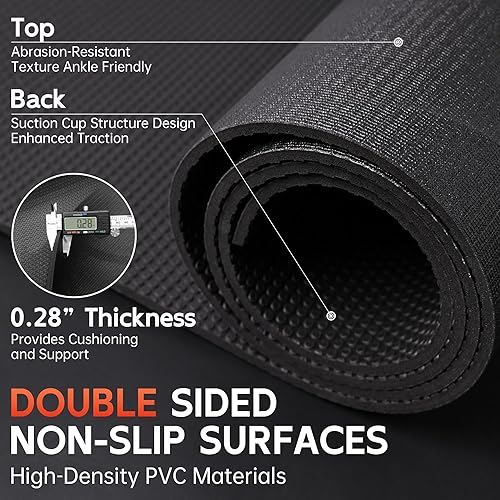 Miniatura 2 de Tapete de ejercicio extra grande, 10 x 6 pies, 8 x 6 pies, 7 x 5 pies, 6 x 4 pies a 0.276 in de grosor, para gimnasio en casa, tapete de gimnasio de