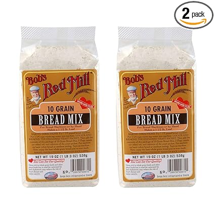Bob's Red Mill Bread Mix, 10 Grain With Yeast Packet, 19 Ounce (Pack of 2)