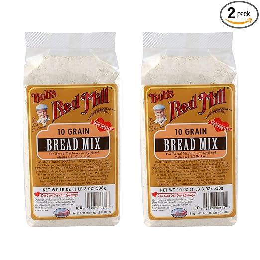 Bob's Red Mill Bread Mix, 10 Grain With Yeast Packet, 19 Ounce (Pack of 2)