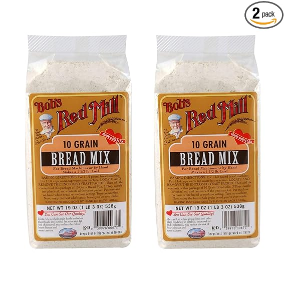 Bob's Red Mill Bread Mix, 10 Grain With Yeast Packet, 19 Ounce (Pack of 2)