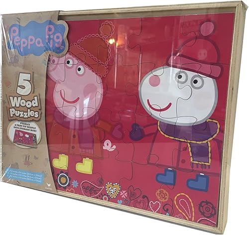 Miniatura 3 de Paquete de 5 rompecabezas de Peppa Pig en caja de madera, Peppa Pig