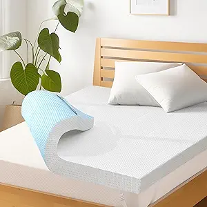 Subrtex 4 Inch Gel-Infused Memory Foam Mattress Topper High Density Breathable Bed Topper Rayon Made from Bamboo Cover CertiPUR-US Certified (Twin XL)