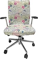 Vista 36 de Ambesonne - Funda para silla de oficina en acuarela, pinceladas abstractas con diseño de lunares, patrón geométrico grunge, fondo moteado, tela