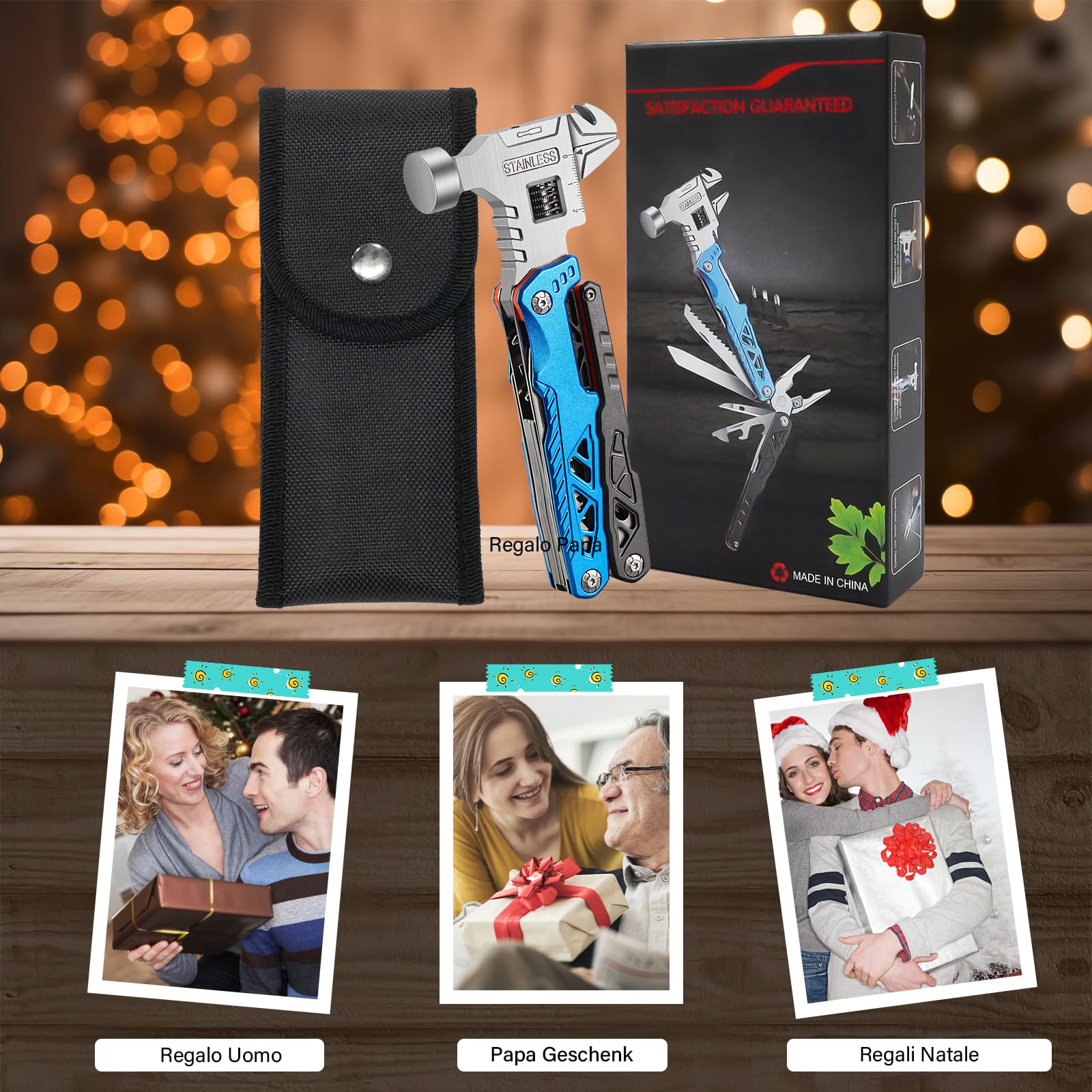 Pinza Multiuso, Coltello Multiuso in Acciaio Inossidabile, Pinza Multifunzione in Coltellino Svizzero con Apribottiglie, Cacciavite, Attrezzi EDC, Ideale per il Campeggio, Riparazioni