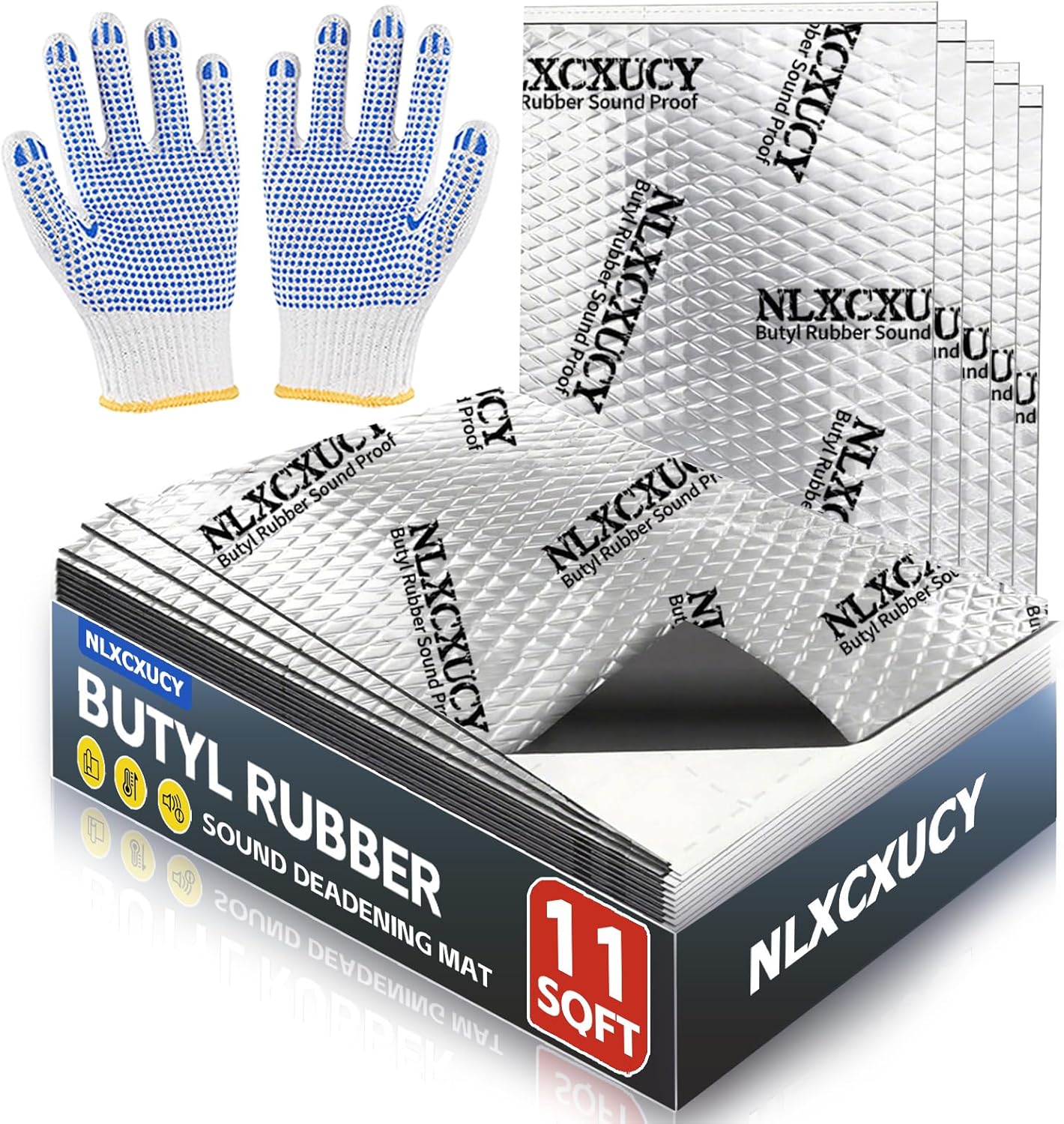 NLXCXUCY Butyl Sound Deadening Mat 80 mil (10 pcs)