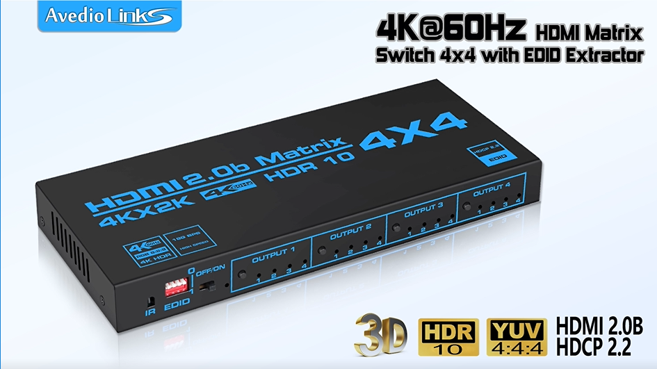 Amazon.com: avedio Links 4K@60Hz HDMI Matrix Switch 4x4 with EDID