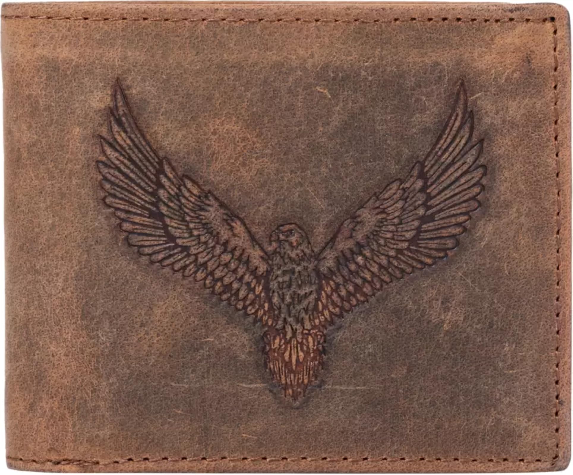 Genuine Leather Wallets for Men | RFID Protected Wallet | Pure Leather Purse | Credit/Debit Card Slots and Coin Pocket | 2 Currency Compartments Purse with Eagle Design (Brown)-image-31