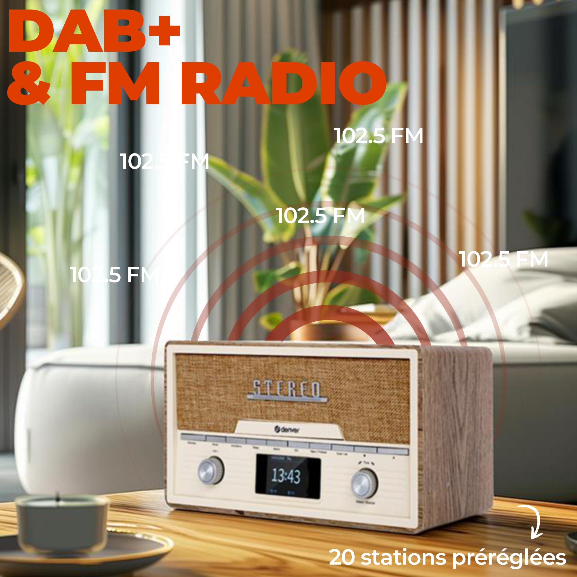 Denver Retro Dab+/FM Radio con CD/BT/USB MDA-525LW