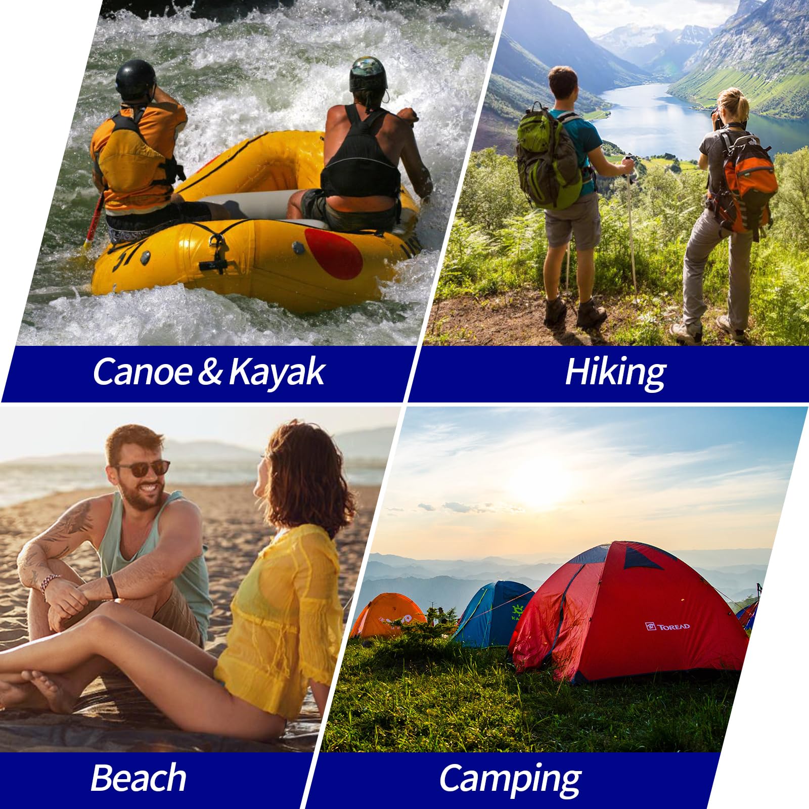 Zaino impermeabile da 25 l, per kayak, impermeabile, con marsupio e custodia per telefono, borsa impermeabile