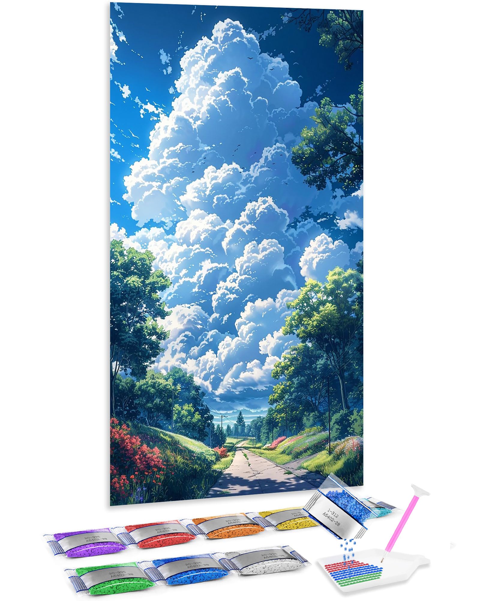 Cuadros de decoración modernos para salón: pintura de diamante 5D de paisaje 8