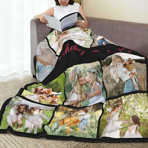 Miniatura 7 de Manta personalizada con texto y fotos, manta personalizada para cumpleaños de adultos y niños, boda, Navidad, Halloween, Día del Padre, Día de la
