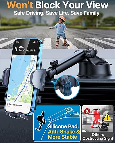 Miniatura 5 de 2024 Ultimate Car Phone Mount80+LBS Strongest Suction & Military-GradePatent & Safety Certs Cell Phone Holder Truck Stand for Dashboard Windshield