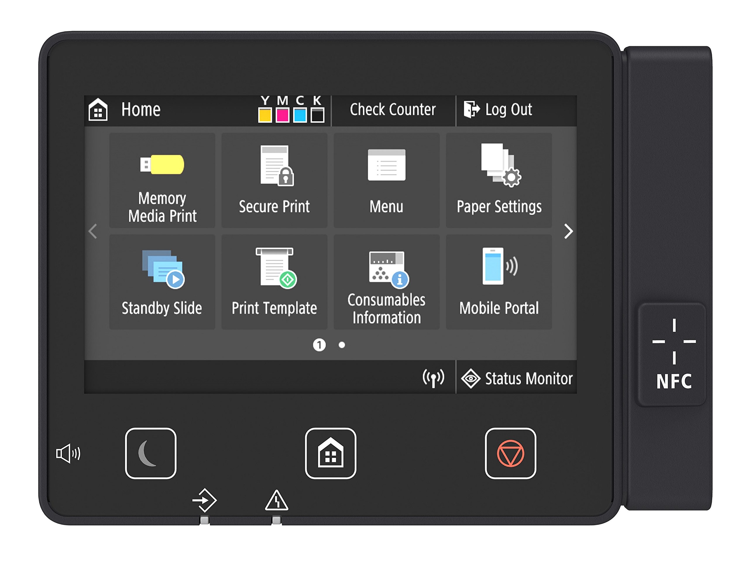 Canon i-SENSYS LBP654Cx; kolorowa drukarka laserowa; do 27 stron/min (DIN A4); kolorowy ekran dotykowy LCD o przekątnej 12,7 cm; USB 2.0 Hi-Speed, Ethernet, Wireless 802.11b/g/n