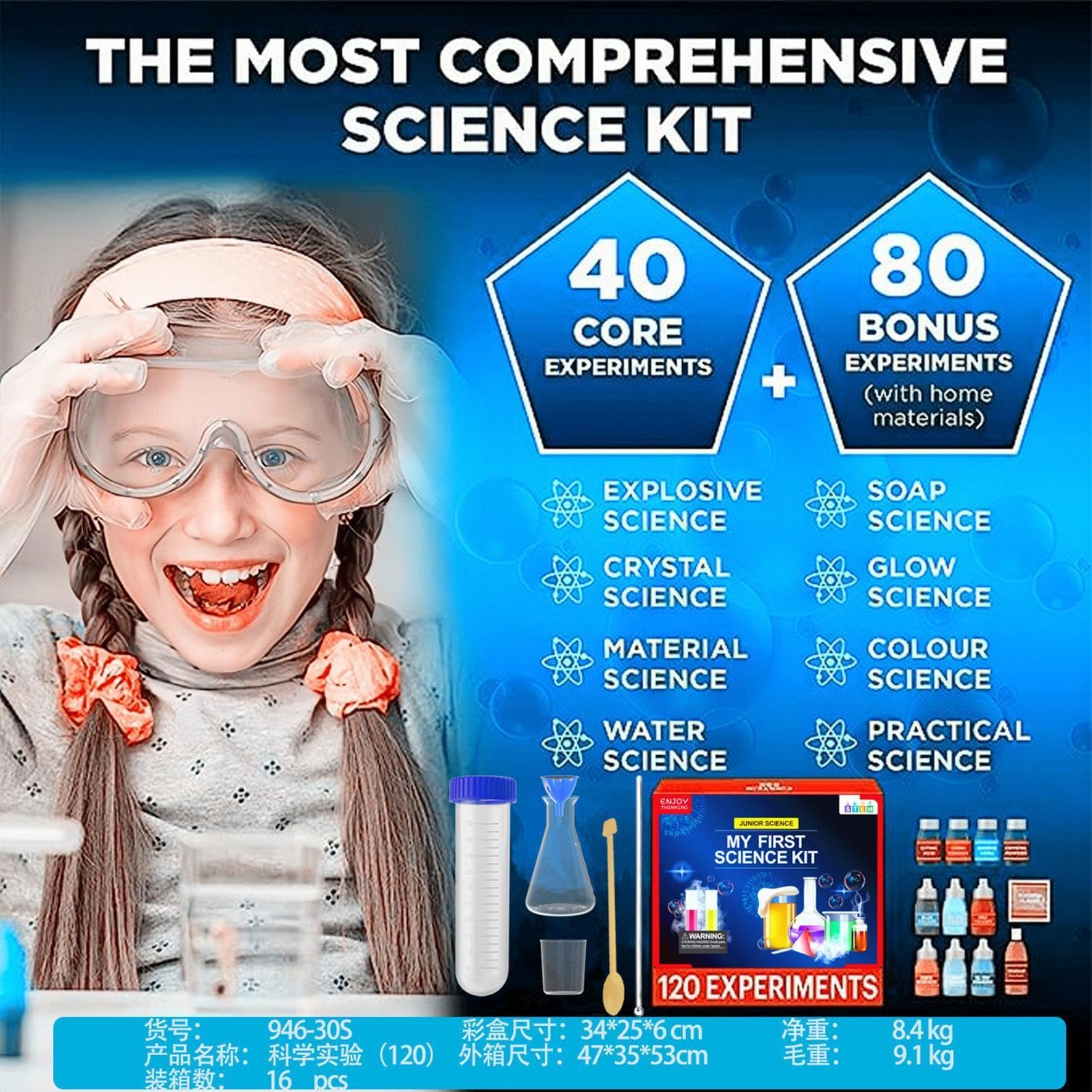 Kit de ciencia para niños Set educativo interactivo de experimentos STEM de