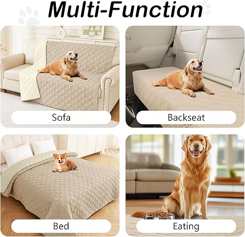 Miniatura 5 de hyha - Cobija o funda de sofá impermeable para cama o mueble para perro o mascota, suave, impermeable, reversible y lavable, 30 x 70 pulgadas, gris