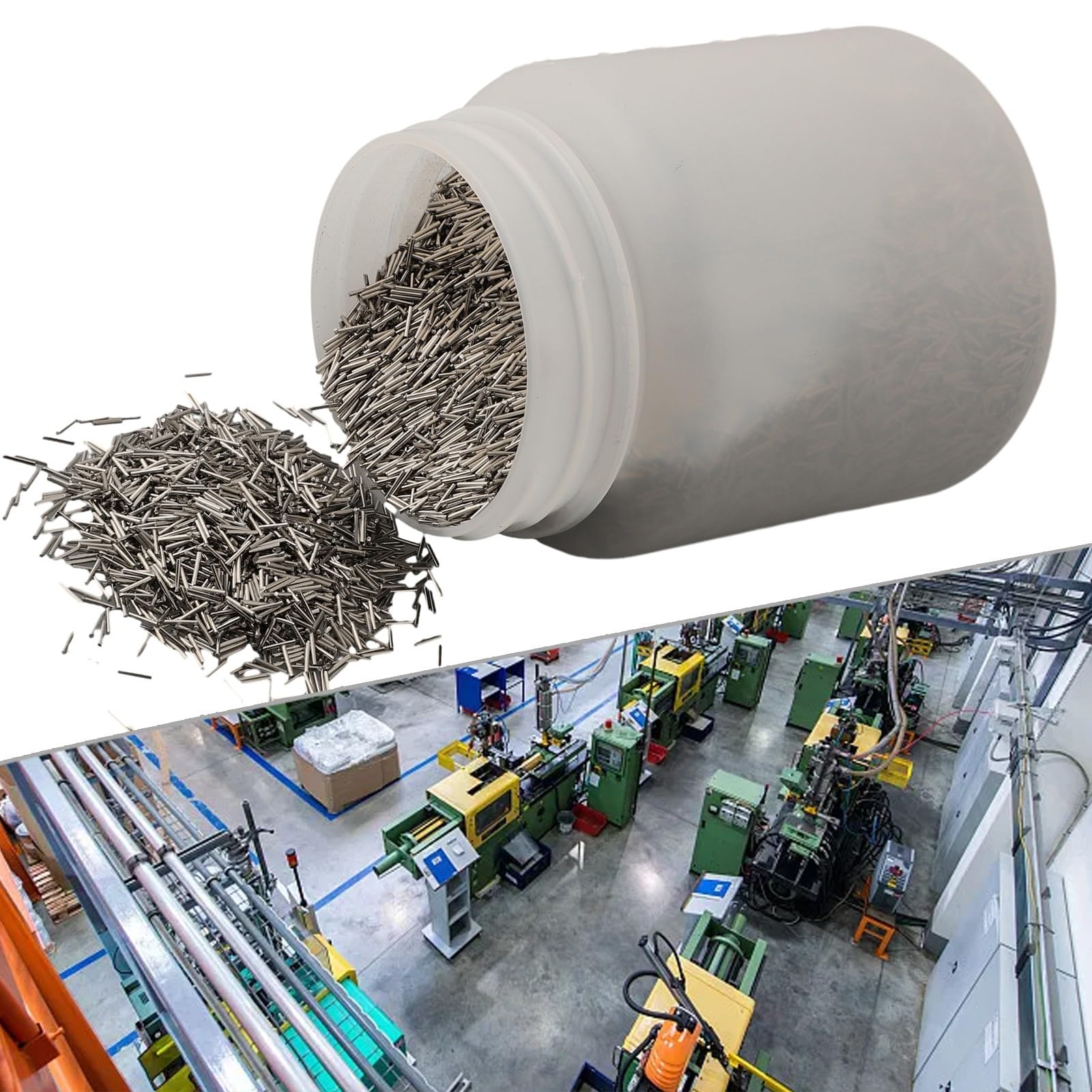 1 kg magnetische Poliernadel, 304 Edelstahl-Poliernadel, Tumbling Media Pins für Polier- und Schleifmaschine, polierte Metallteile Helligkeit (0,7 × 5 mm)