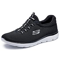 Skechers Donna Summits 12980 Scarpe da ginnastica, Black Mesh,  White Trim, 38.5 EU