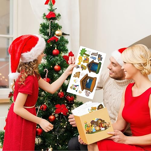 Miniatura 7 de Faccito 468 calcomanías de escena de nacimiento de Jesús, manualidades cristianas de Navidad para mujeres, recuerdos de fiesta religiosa para