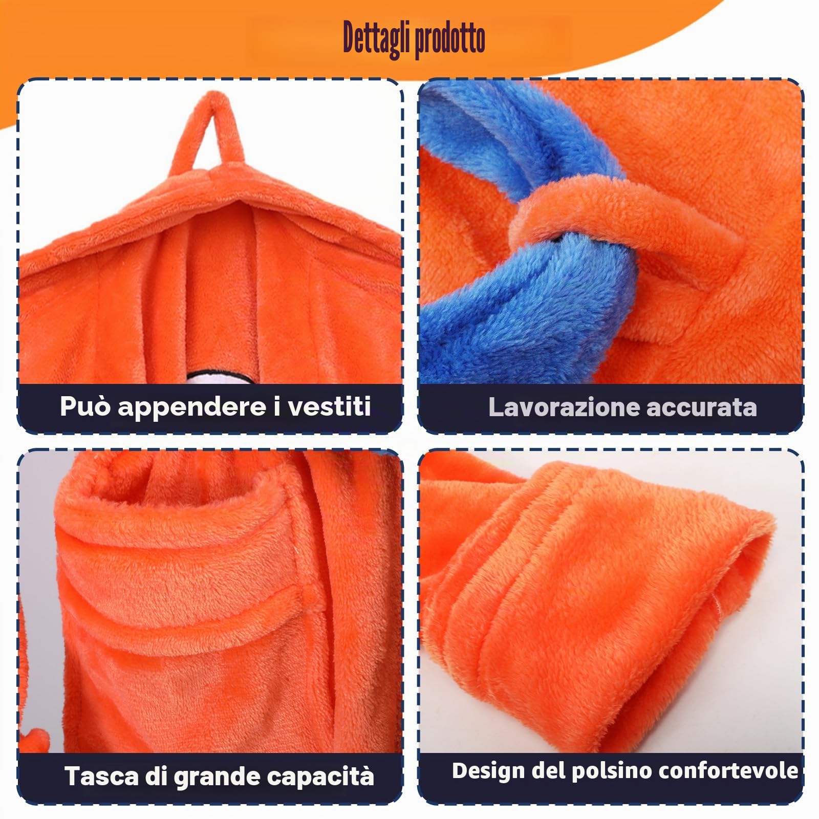 SINSEN Accappatoio da uomo Dragon Ball Anime Goku accappatoio da notte in flanella spessa morbida pigiama casual con cinture, arancione