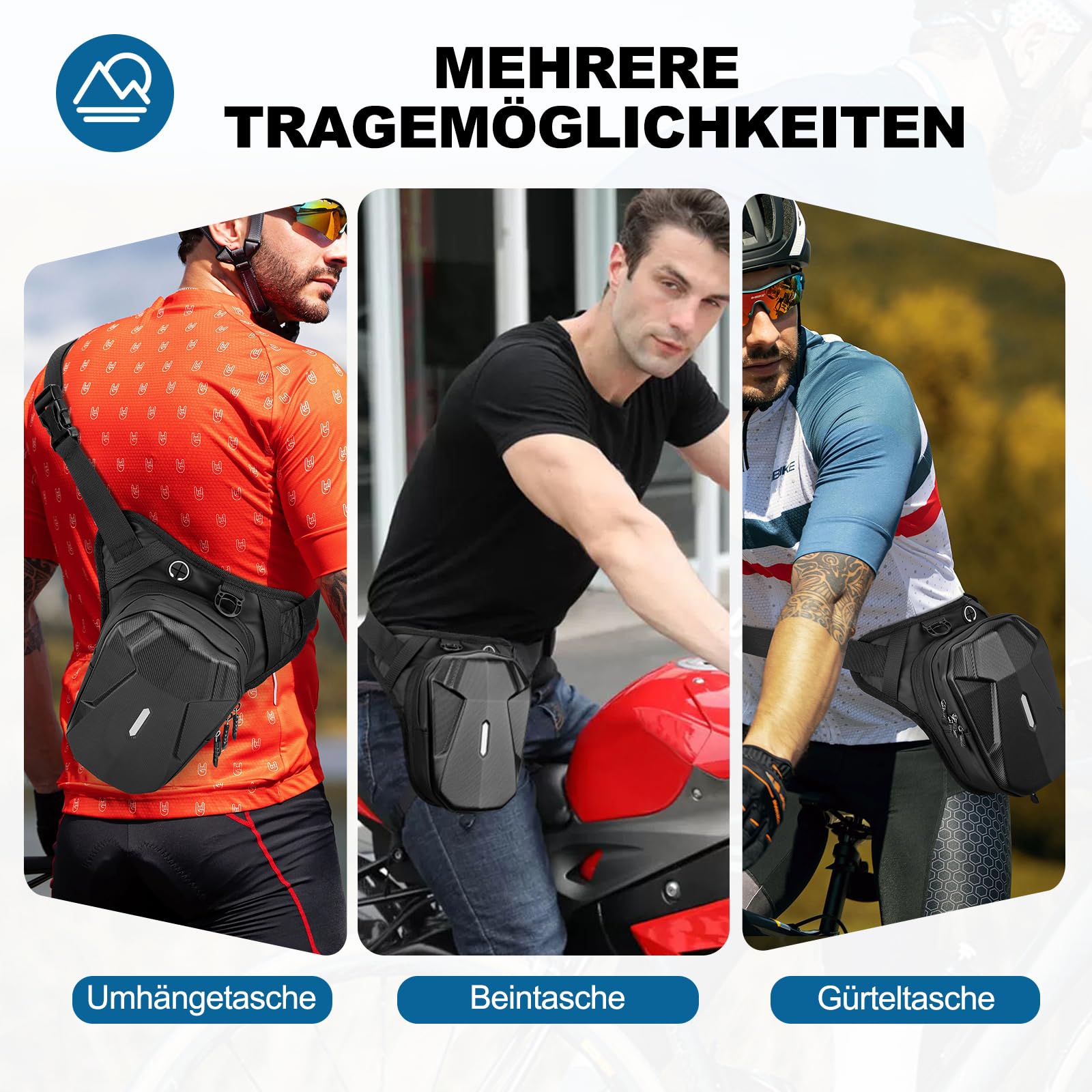 ISEYOU Beintasche Motorrad, Oberschenkeltasche für Herren Damen, Leg Bag mit Abnehmbare Beingurte Multifunktionstasche für Wandern, Camping, Klettern, Laufen, Sport und Arbeit Gepäckrollen