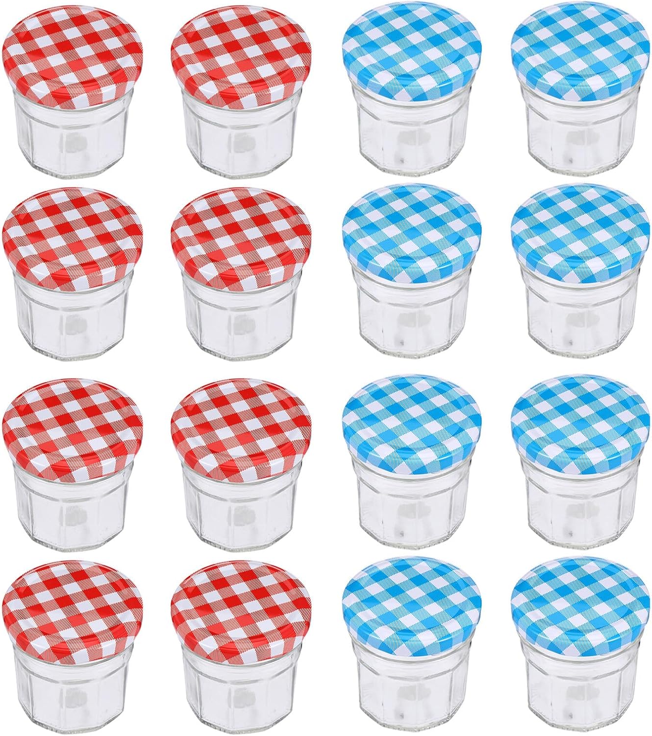 12pcs Glass Storage Jars with Airtight Sealed Lids for Honey Jam Pickles Food Preservation Kitchen Containers Transparent Design