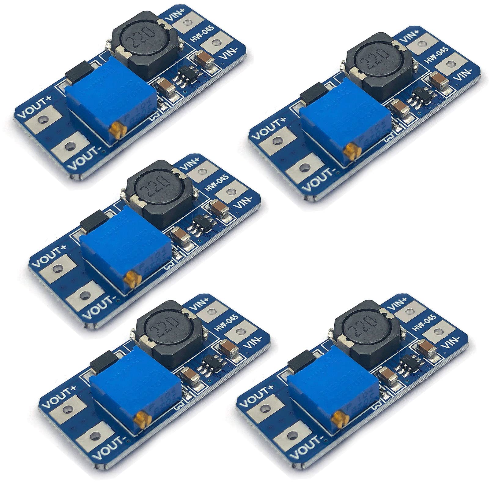 5pcs MT3608 DC-DC Step Up Power Apply Module Booster 2A Power Module Compatible with Ar-duino