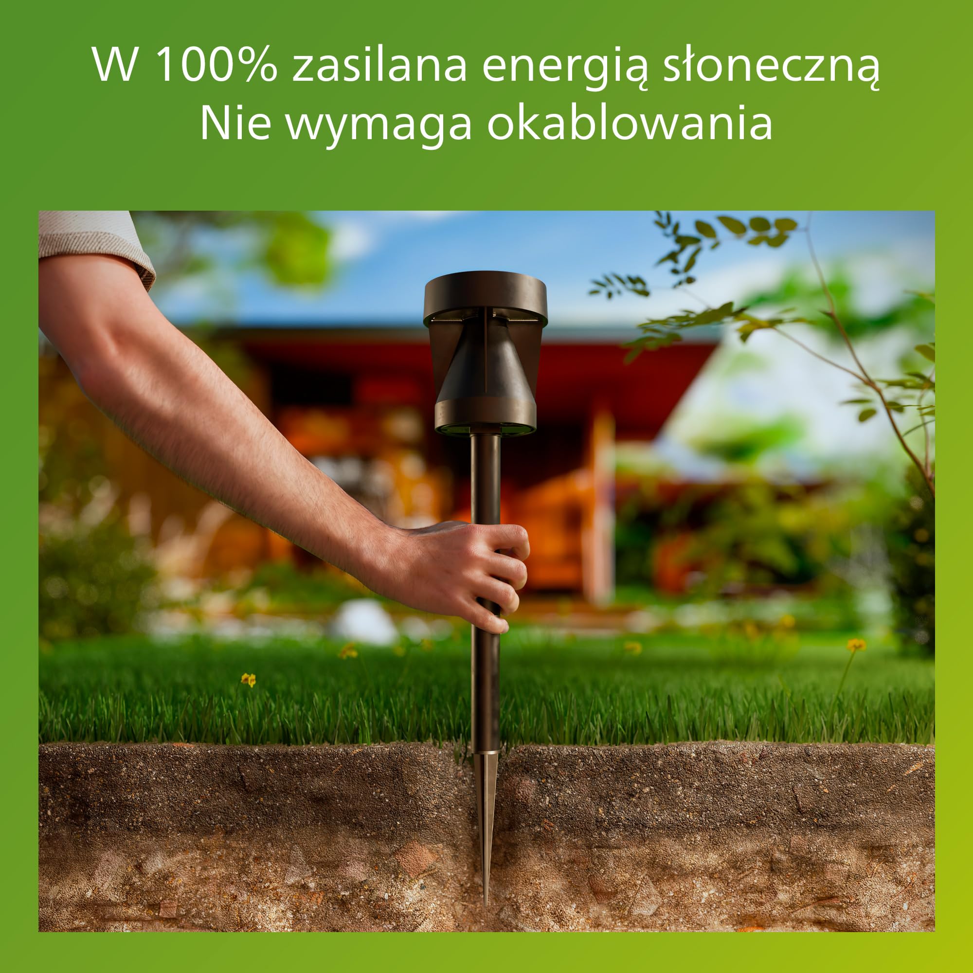 Philips Avery Zewnętrzna Lampa Solarna Pedestal, 2700 K, 200 lm, Czarna