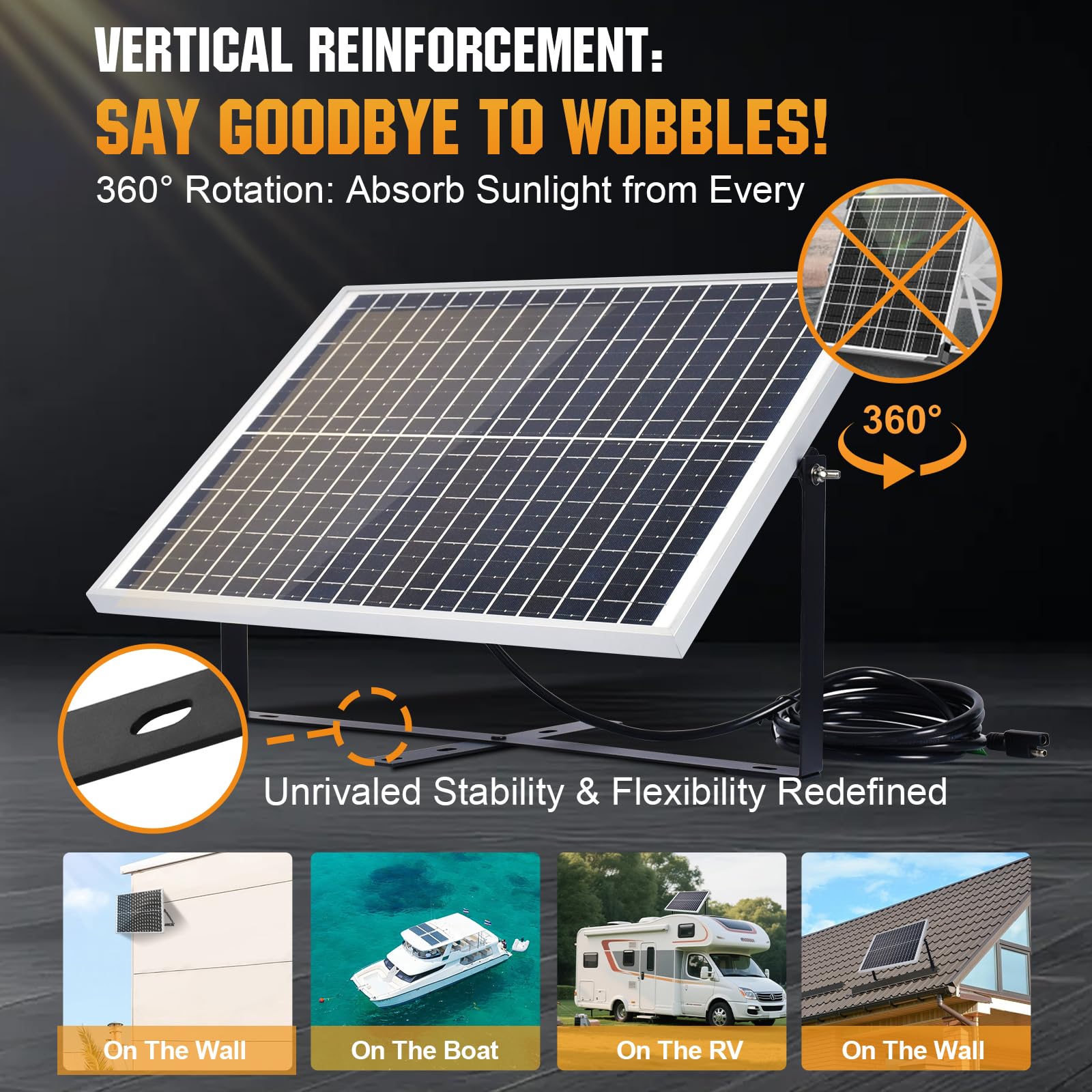 ECO-WORTHY Kit de panel solar de 25 W y 12 V, cargador de batería, panel solar impermeable + soporte de montaje ajustable + controlador de carga mejorado para baterías de 12 V para coches, RV, barco