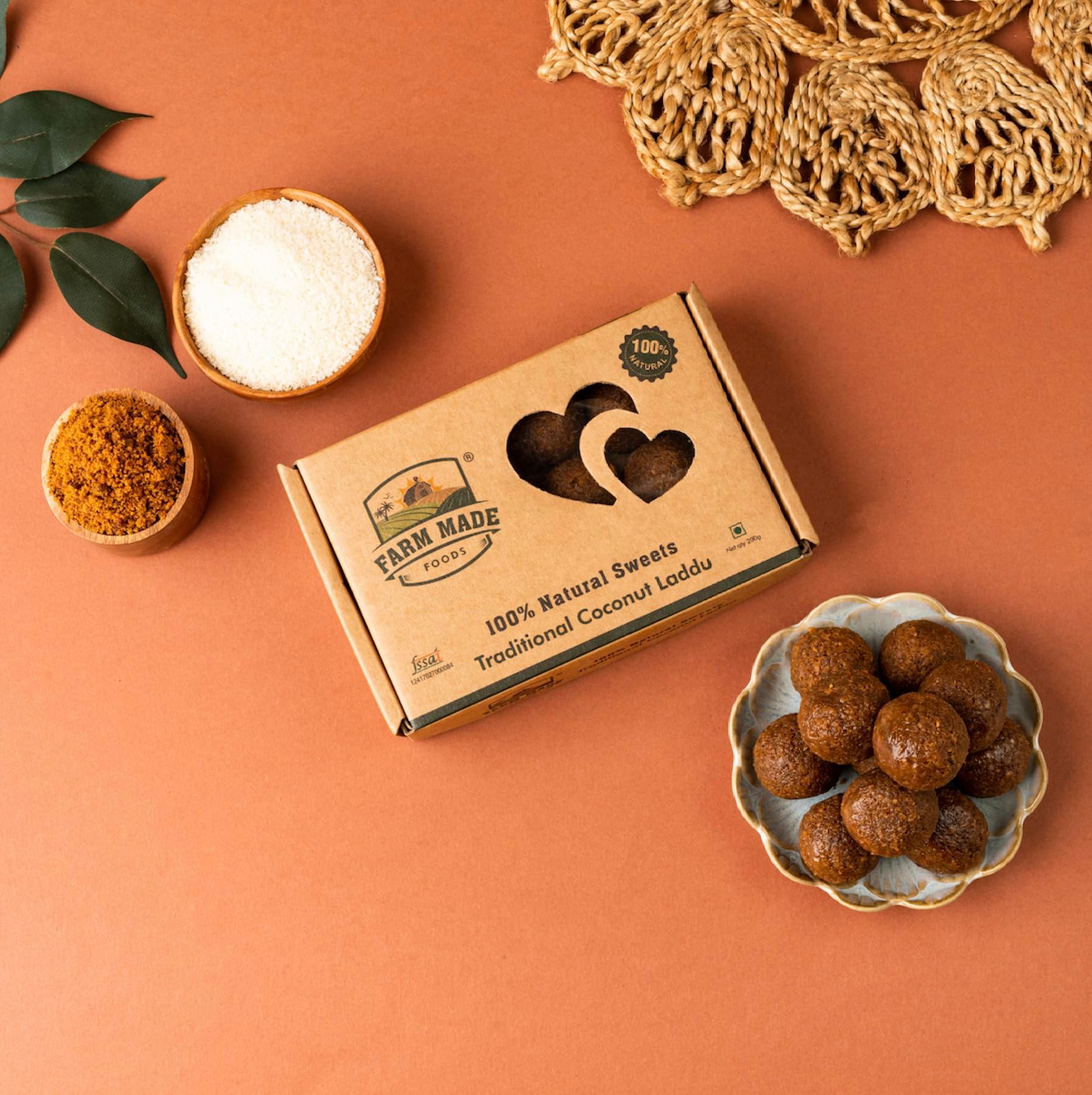 Sponsored Ad - Farm Made Foods Delicious Coconut Ladoo 200g - Tasty Nariyal Jaggery Laddu, Rich Flavour, Preservative-Free Healthy Sweet (Pack of 1)