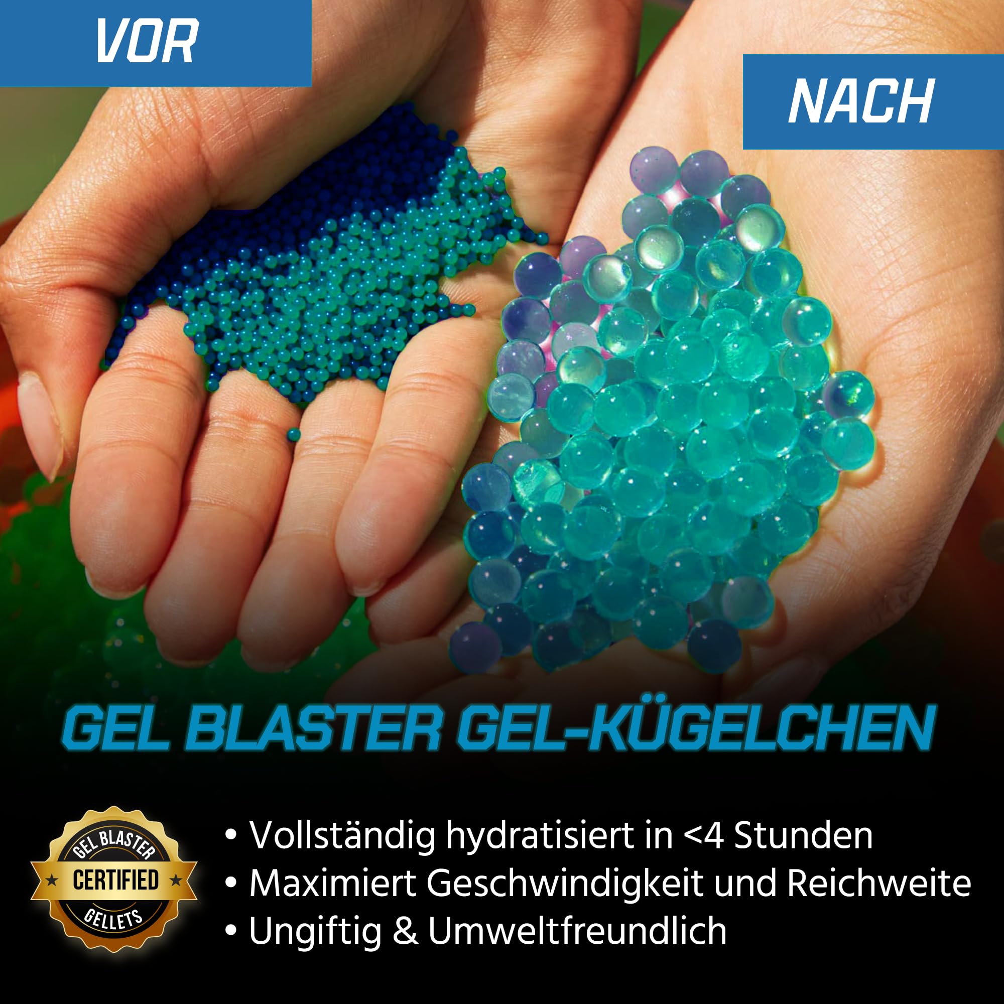 Gel Blaster Piranha Wasserdichter Automatischer Blaster 30 Meter Reichweite Outdoor Pool-Spielzeug