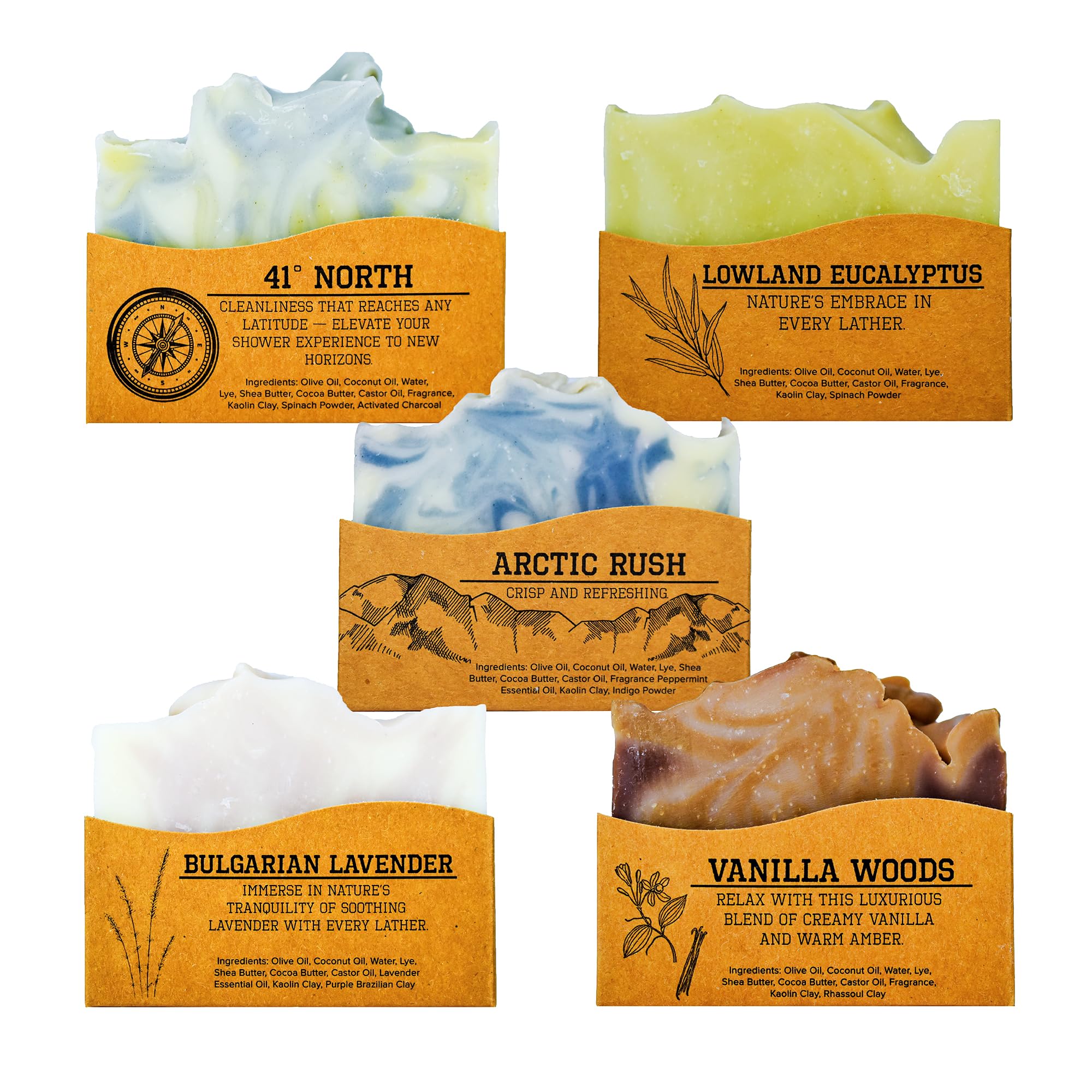 CompassSoap Natural Bar Soap for Women & Men | Skin-Friendly, Hand Made Soap Bar Gift Set | Best Exfoliating and Cleansing Bar Soap for Men & Women |