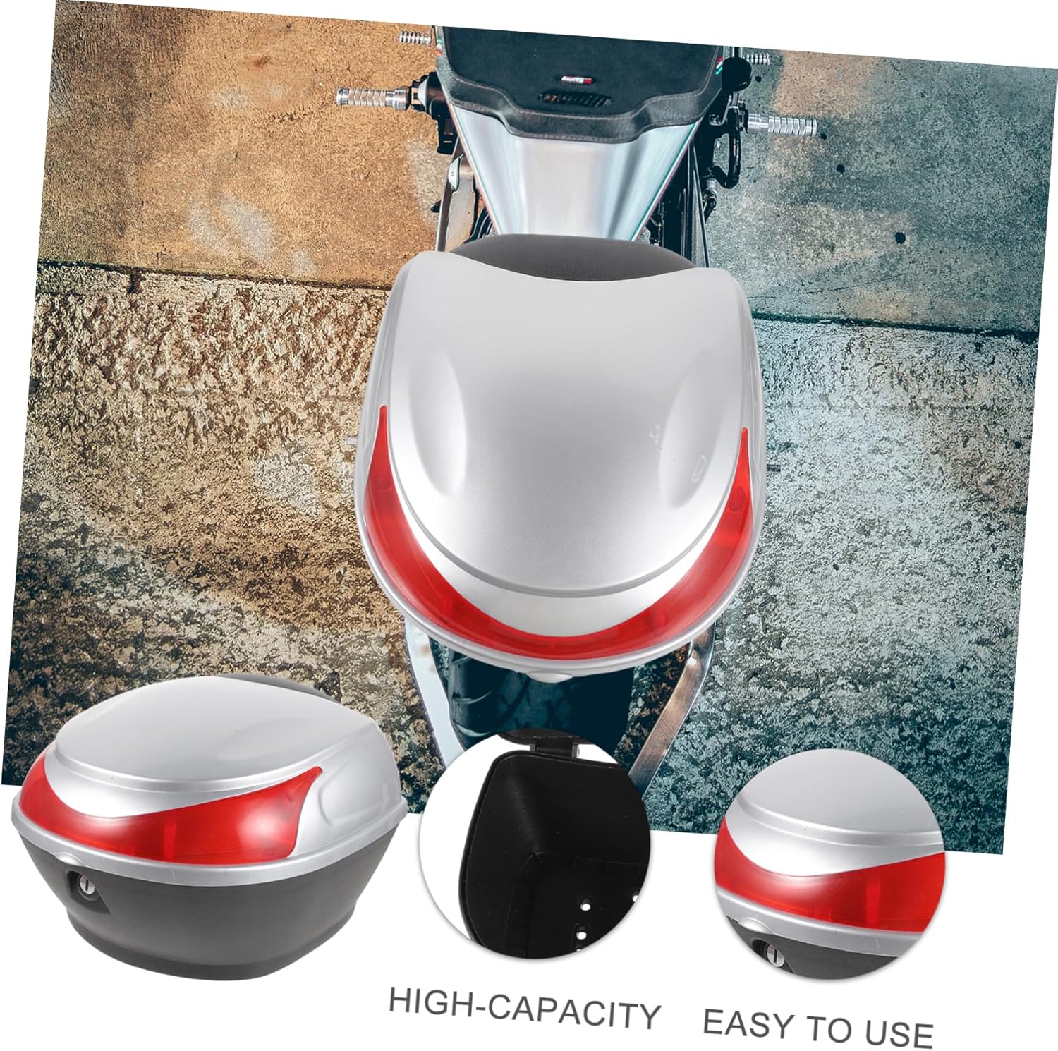 Motorcycle Capacity Storage Trunk with Safety Lock for Easy Installation Suitable for Motorcycles and Electric Vehicles