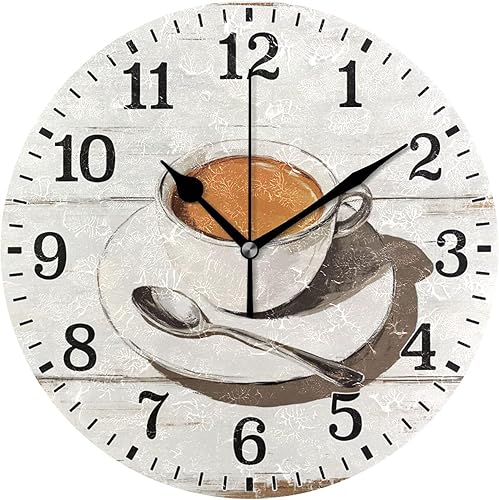 Miniatura 61 de JUNZAN Divertido Adorable Gatito en Bañera Relajándose Relojes Redondos de Baño Relojes para la Pared 10 Pulgadas Reloj de Pared Pequeño Casa de