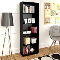 Estante Livreiro com 5 nichos MULTY cor Preto - Artely