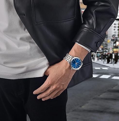Miniatura 6 de BUREI Relojes para hombre de moda analógicos de acero inoxidable con movimiento de cuarzo impermeables, regalo para hombres.